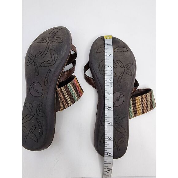 B.O.C. Born O Concept Brown Thong Slip on Striped Sandal‎ Size 6 - Picture 10 of 10
